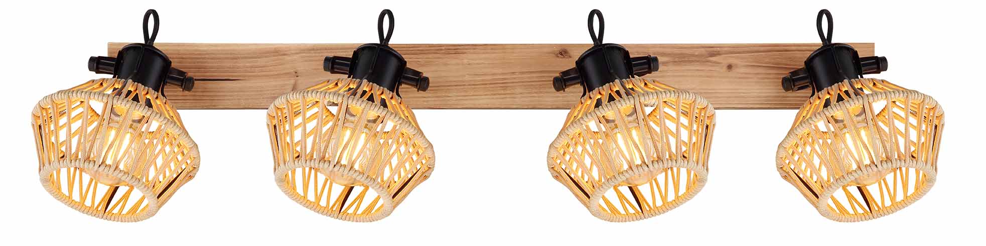 Braun/natürlicher 4-Kap Spot Hanfgewebe Globo Valli – Bild 3