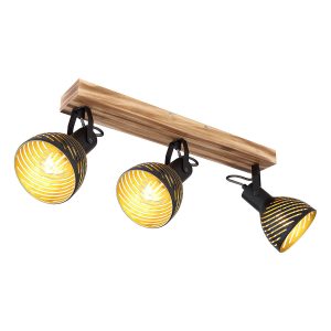 braun/schwarzer-3-licht-spot-goldgefüttert-globo-lenna-54660-3