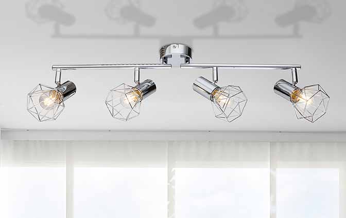 Chrom Spot mit Gitterkappe 4-Licht Globo Xara I – Bild 2