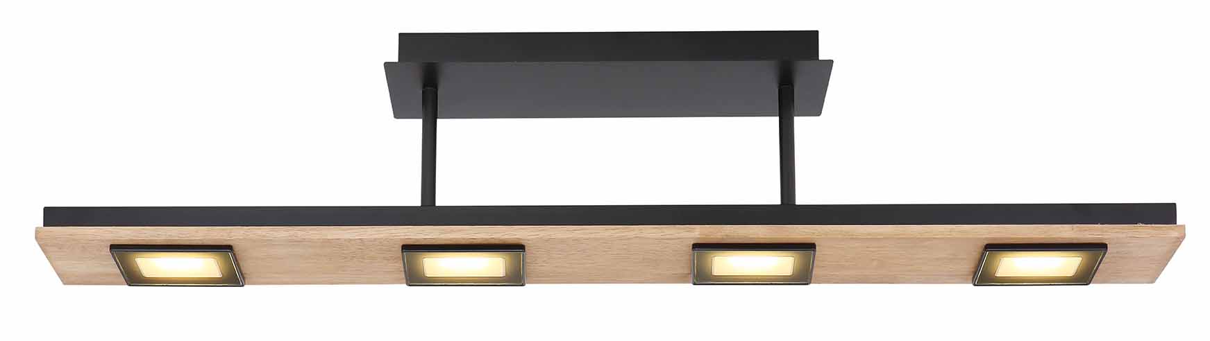 Deckenlampe 4 Flammig Braun/Schwarz Horizontal Globo Joya – Bild 2