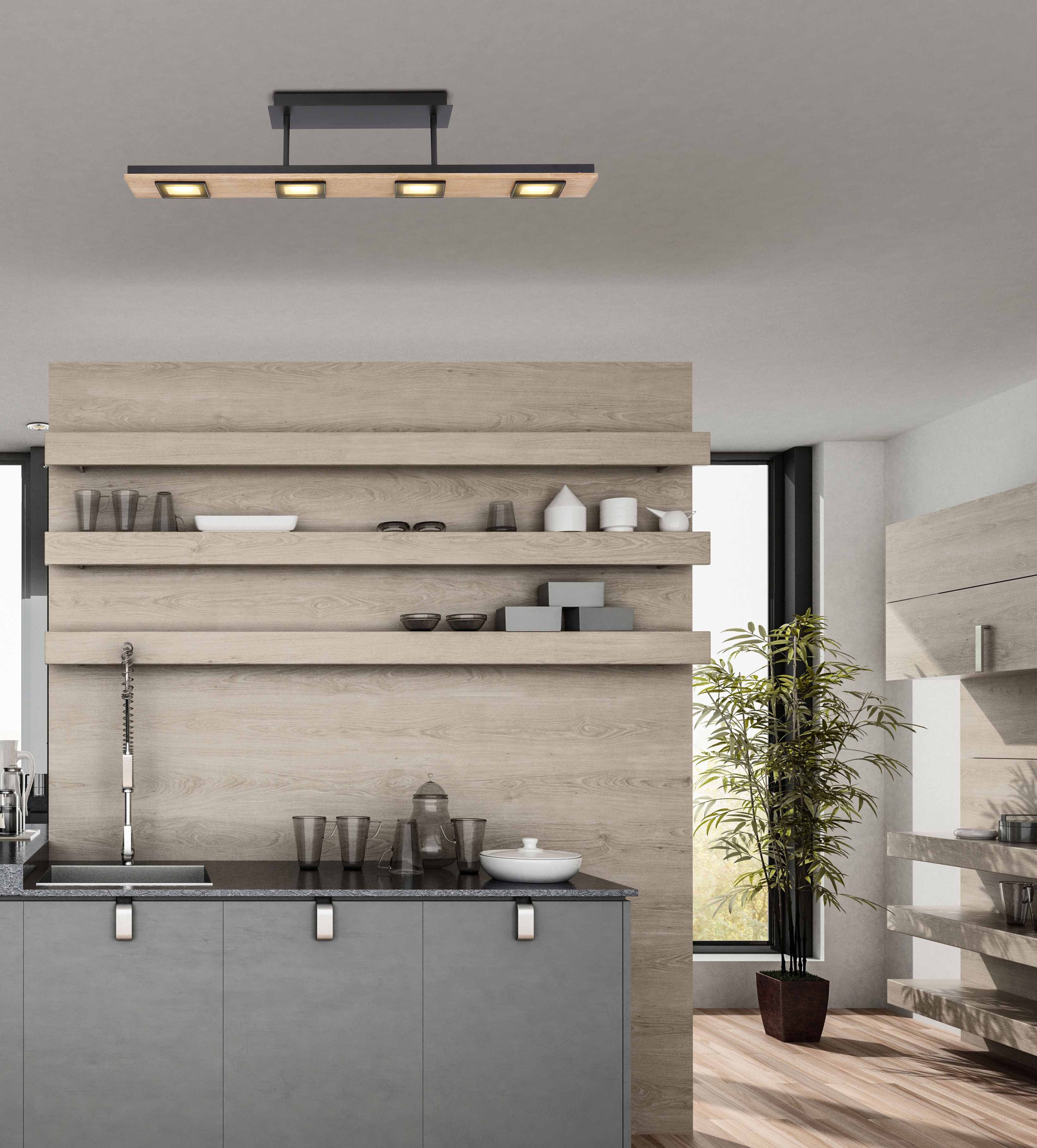 Deckenlampe 4 Flammig Braun/Schwarz Horizontal Globo Joya – Bild 4