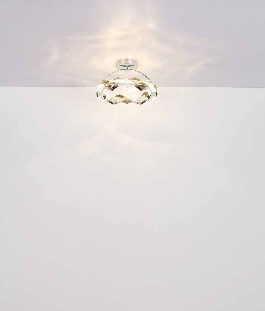 Deckenlampe geflochtenes Acrylkristal Chrom/Rauchgrau Globo Karilion – Bild 4