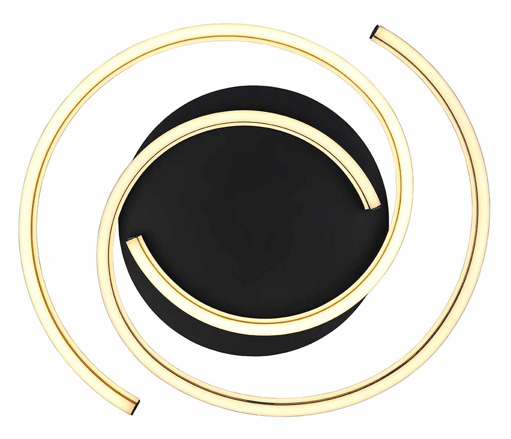 Deckenlampe Runde Spirale Schwarz/Holzoptik Globo Maika – Bild 2