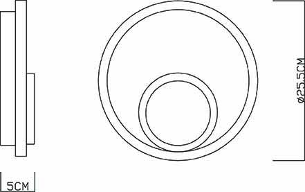 Doppelkreis-Wandleuchte Stahl/Weiß Globo Villa – Bild 3