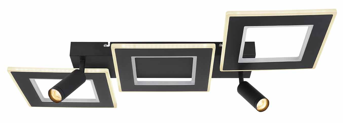 Eckige schwarze Deckenlampe mit Spots L Globo Marian – Bild 2
