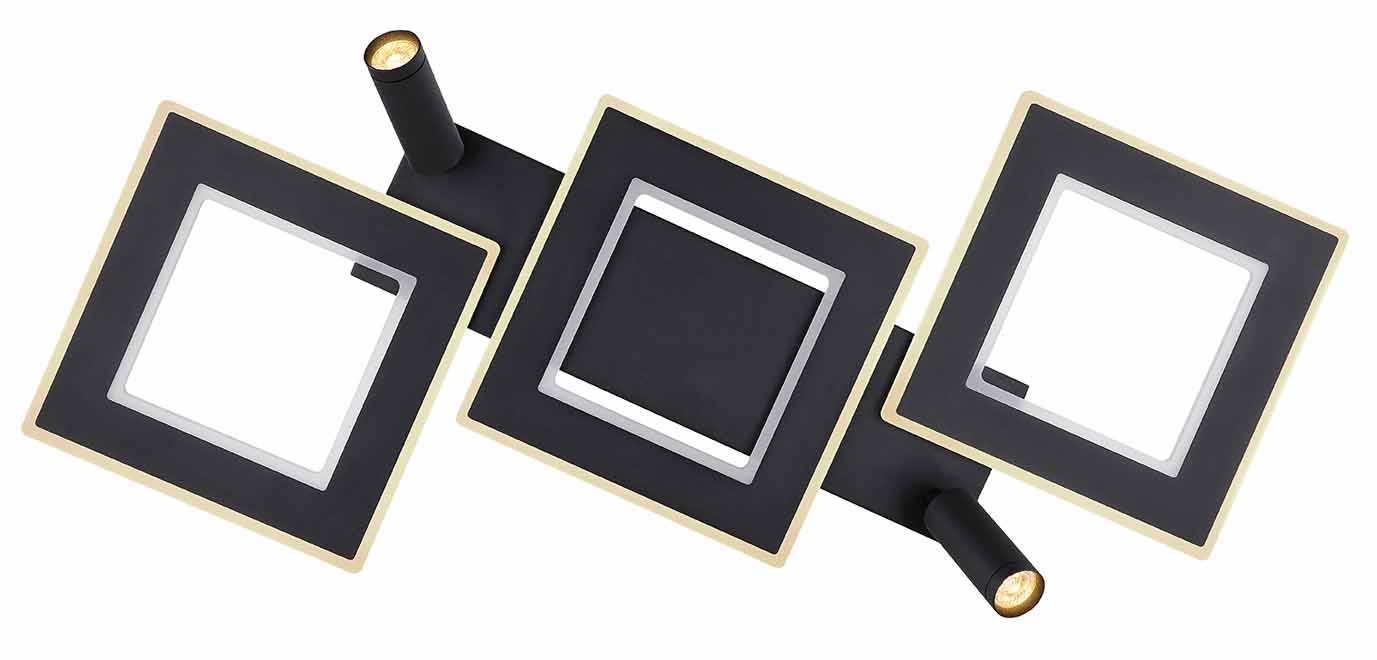 Eckige schwarze Deckenlampe mit Spots L Globo Marian – Bild 3