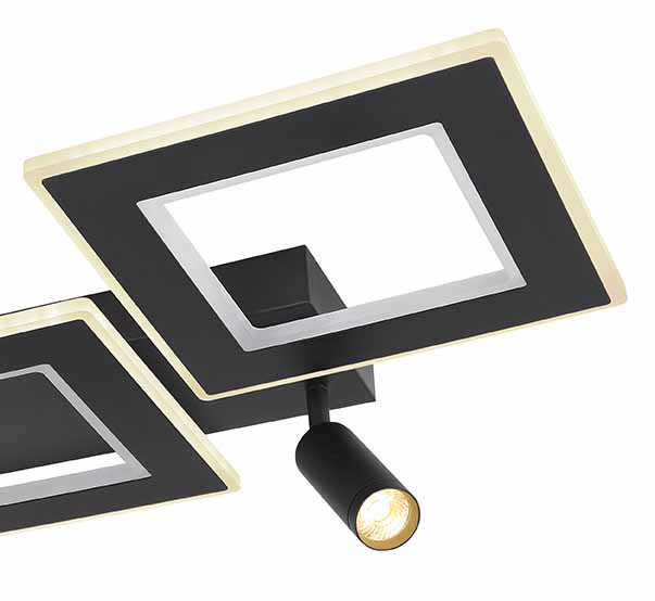 Eckige schwarze Deckenlampe mit Spots L Globo Marian – Bild 4