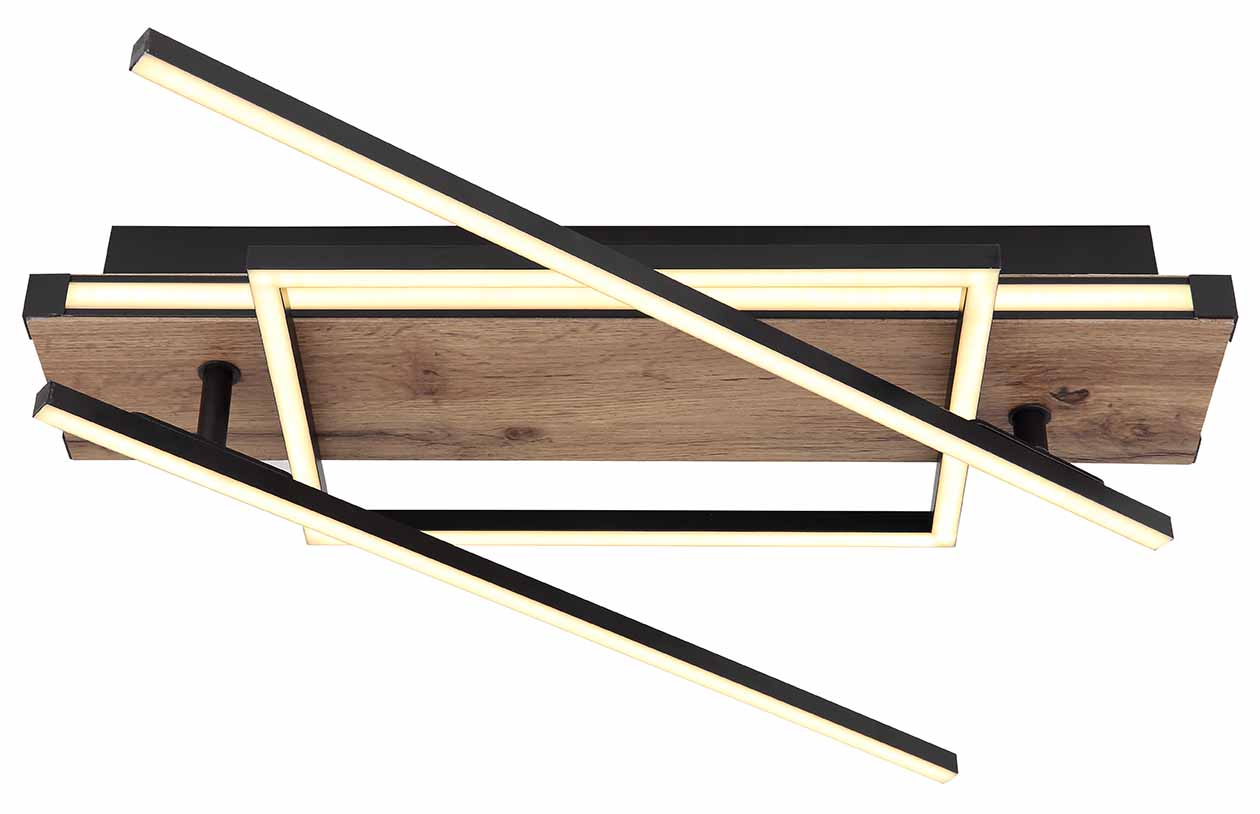 Flexible polygonale Deckenlampe schwarz/braun Globo Colli – Bild 2