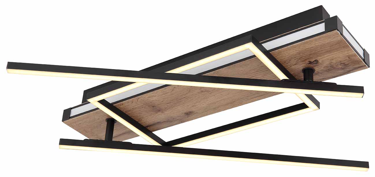 Flexible polygonale Deckenlampe schwarz/braun Globo Colli – Bild 4