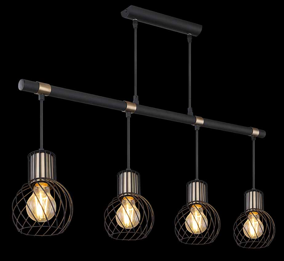 Hangende Lampe Garda Quatro Ring Schwarz