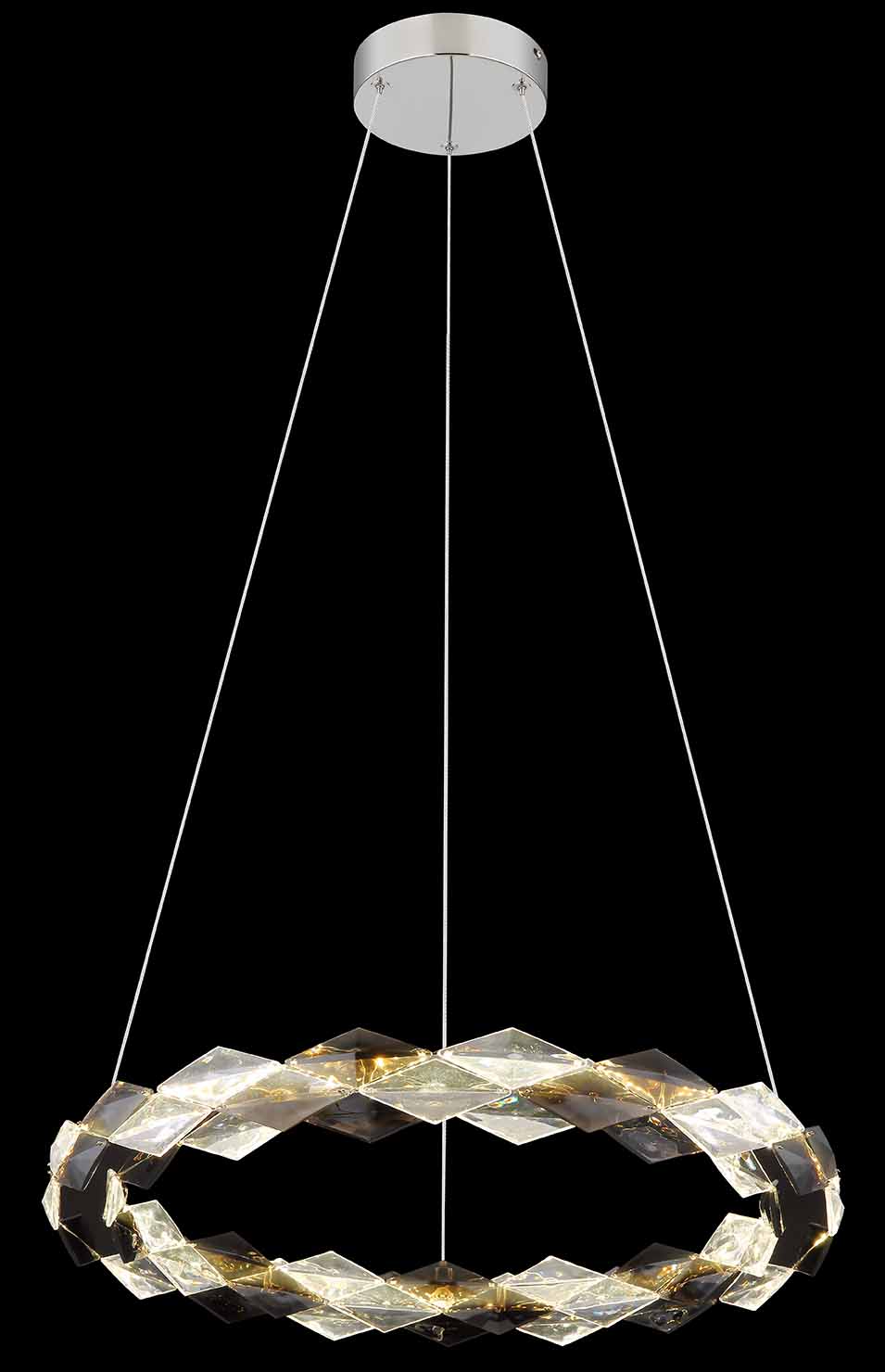 Hängelampe in Kranzform Chrom/Rauchgrau Acrylkristal L Globo Karilion – Bild 3