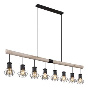 hängelampe-schwarz-mit-diamantkappe-8-licht-globo-priska-54017-8h