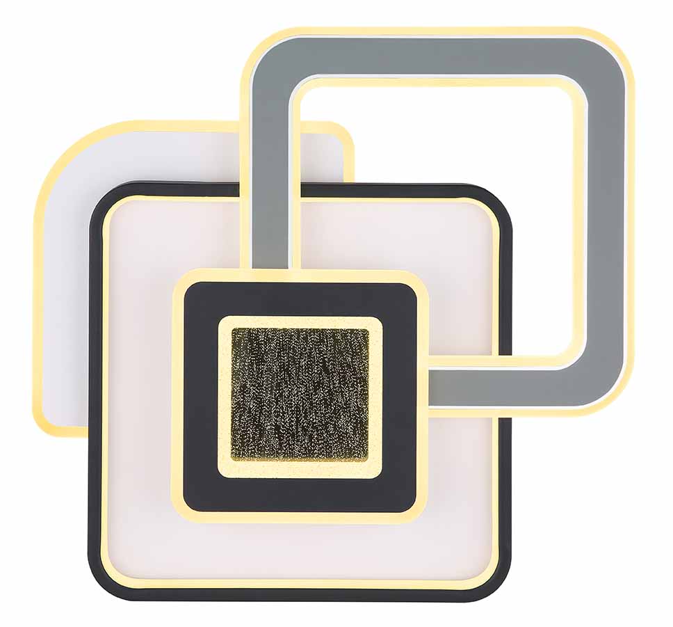 Hightech Deckenlampe grau 5 Quadrat Globo Brienna – Bild 3