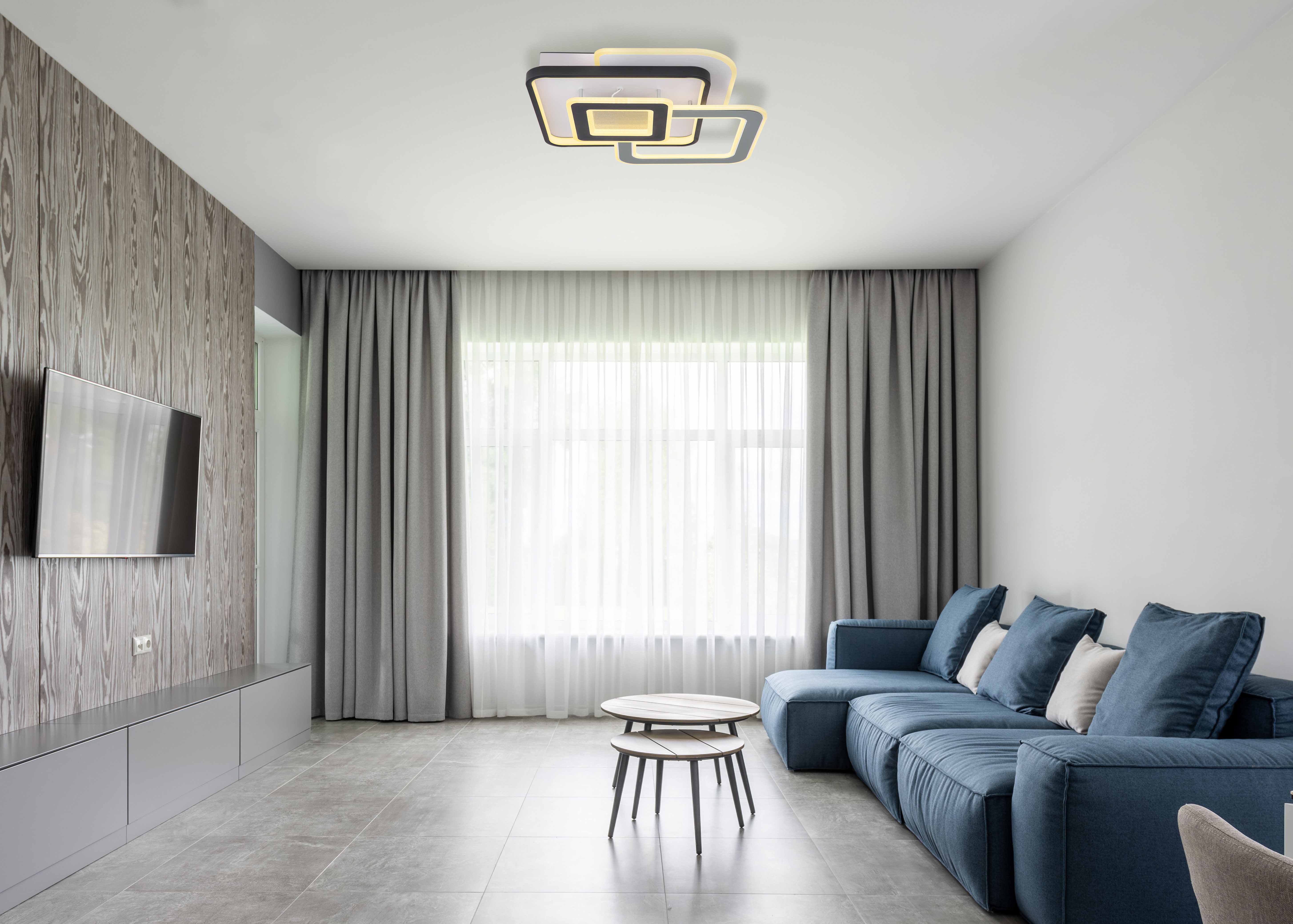 Hightech Deckenlampe grau 5 Quadrat Globo Brienna – Bild 4