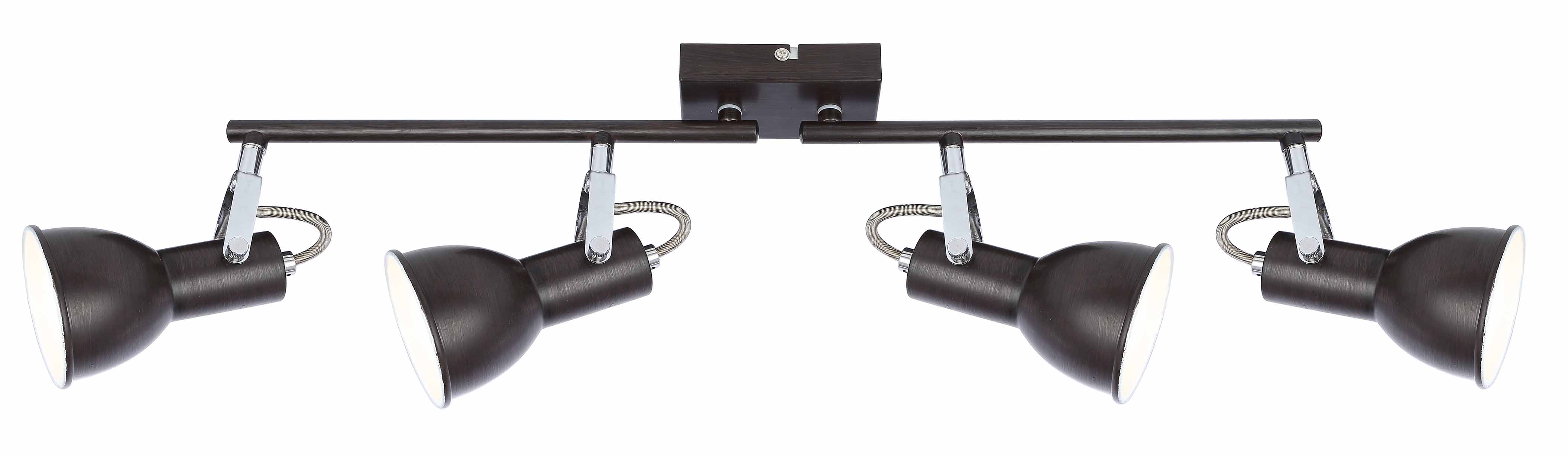 Industrieller 4-Licht Spot Laterne Braun/Chrom Globo Fargo – Bild 2