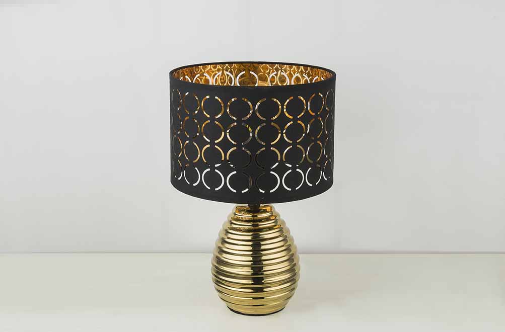 Klassische goldene Keramik-Tischlampe Globo Mirauea – Bild 4