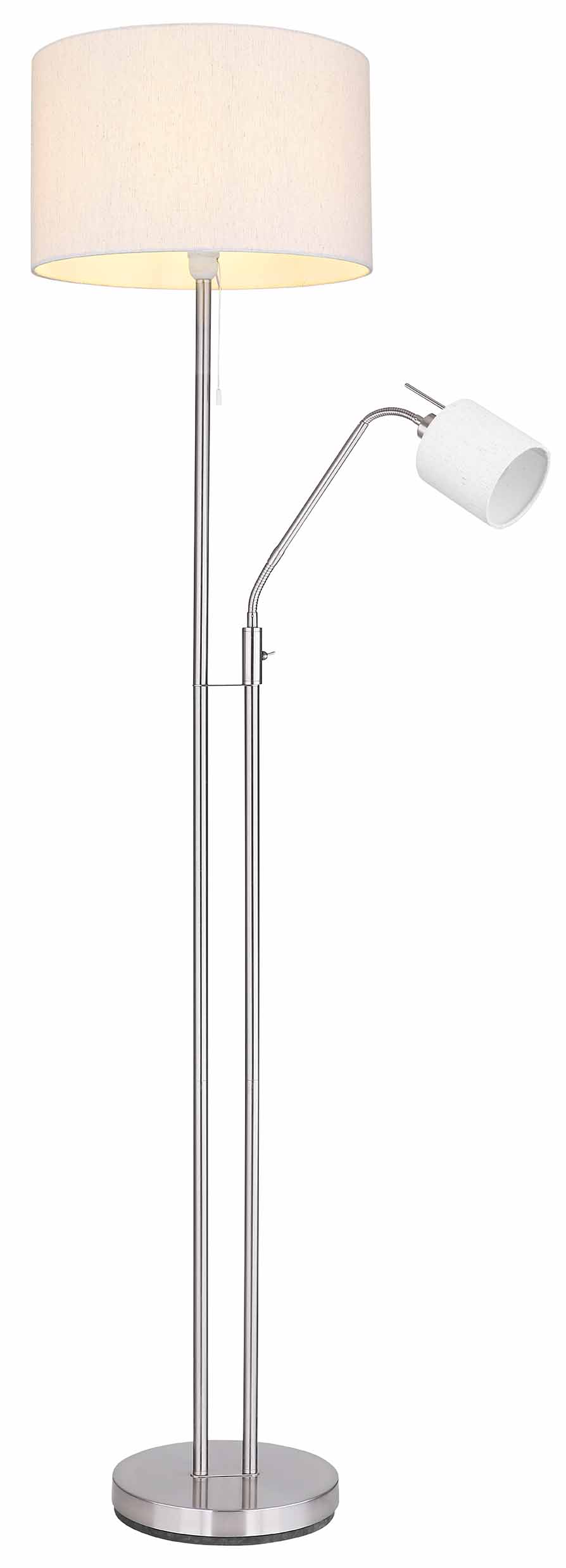 Klassische Nickel Metall Stehlampe Globo Ava – Bild 3