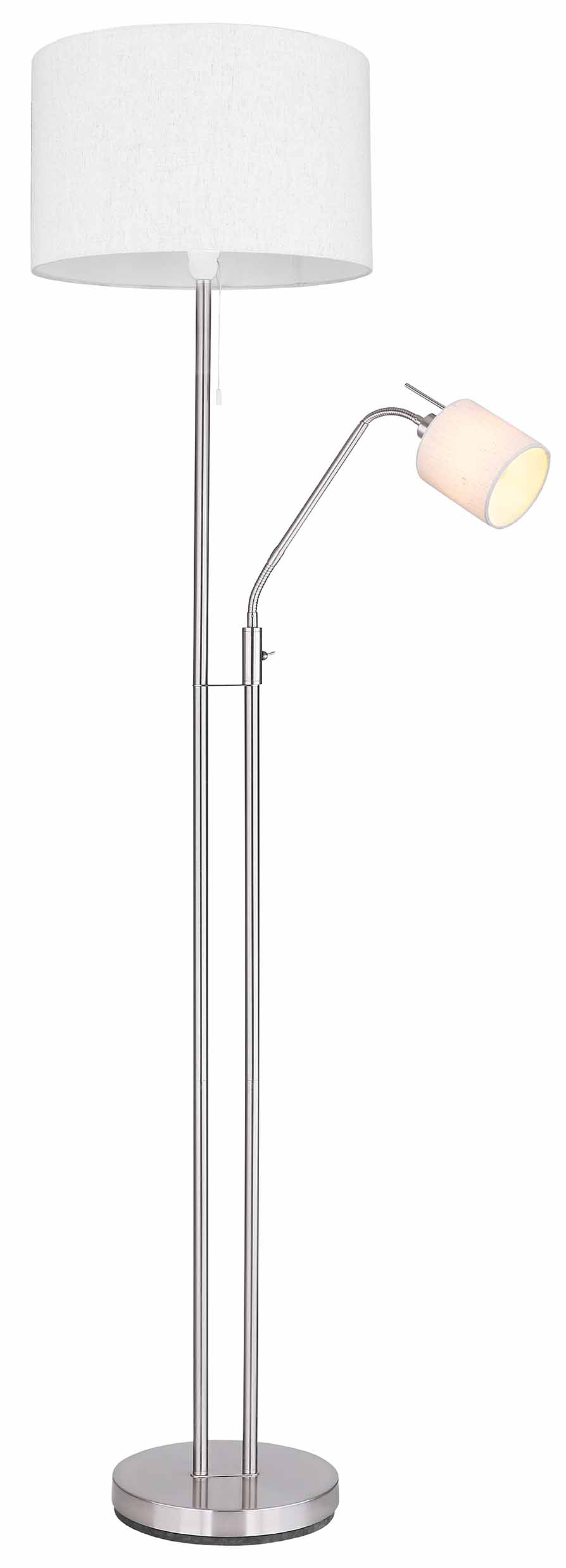 Klassische Nickel Metall Stehlampe Globo Ava – Bild 4