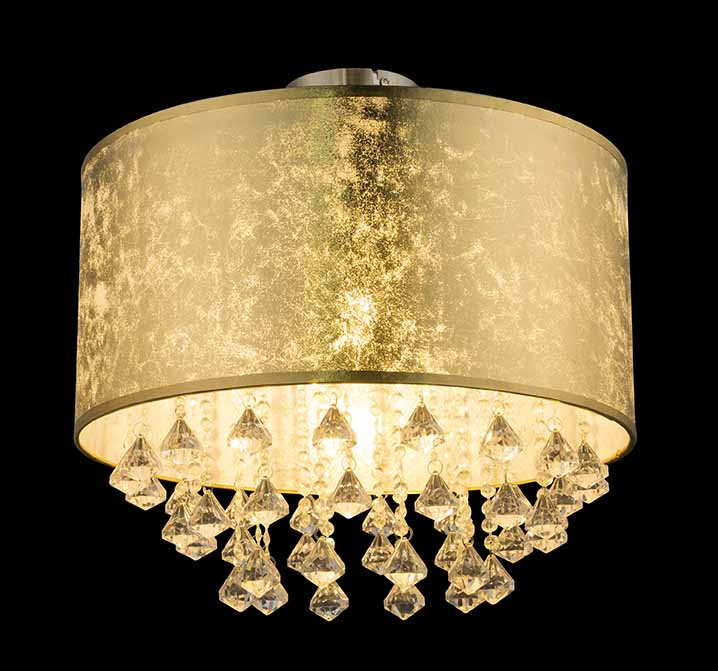 Klassische runde Nickel-Deckenleuchte Globo Amy – Bild 2