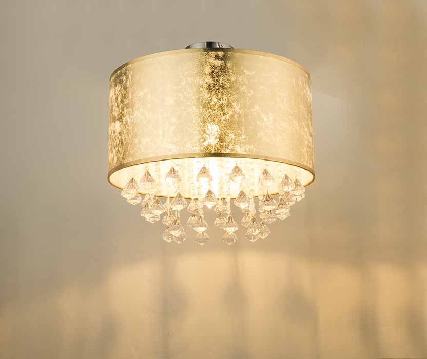 Klassische runde Nickel-Deckenleuchte Globo Amy – Bild 3