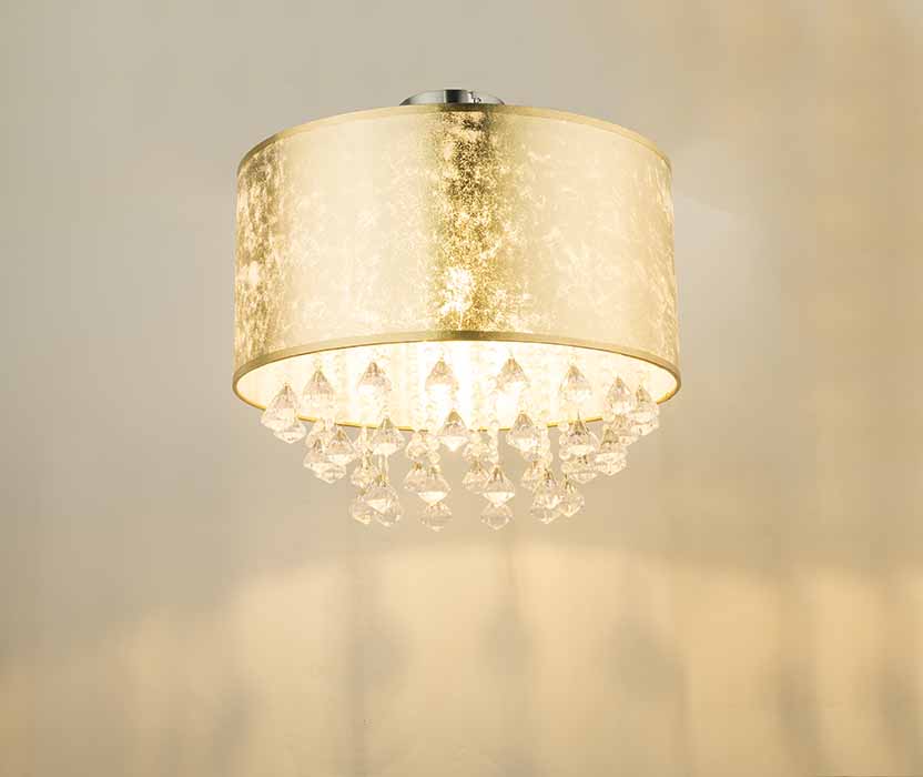 Klassische runde Nickel-Deckenleuchte Globo Amy – Bild 4