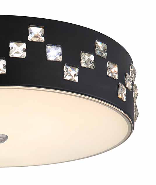 Klassische runde schwarze Deckenleuchte Globo Abelia – Bild 3