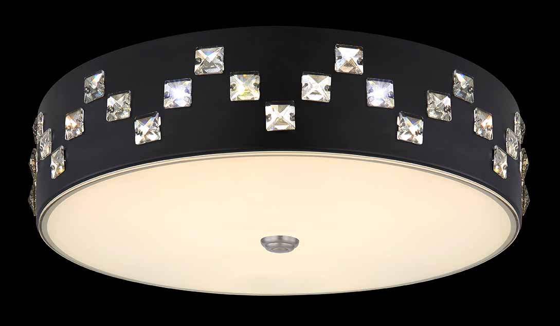 Klassische runde schwarze Deckenleuchte Globo Abelia – Bild 4