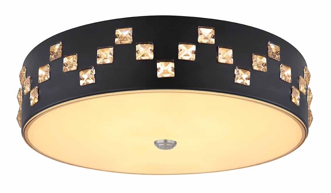 Klassische runde schwarze Deckenleuchte Globo Abelia – Bild 5