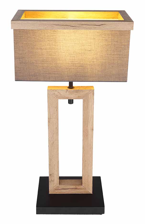 Ländliche rechteckige schwarze Tischlampe Globo Ossi – Bild 2