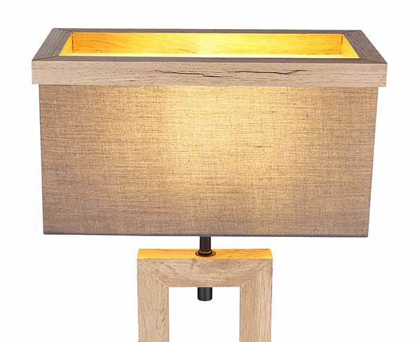 Ländliche rechteckige schwarze Tischlampe Globo Ossi – Bild 3