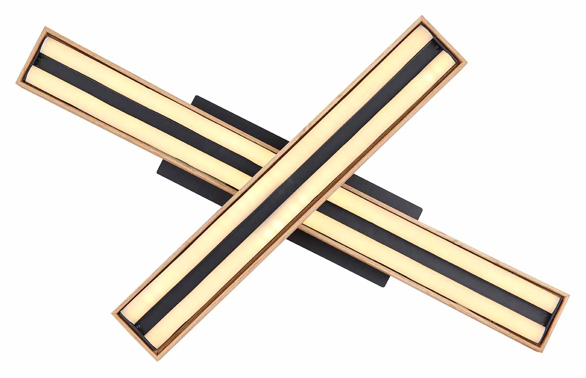 Ländliche schwarze Deckenlampe mit Balken Globo Doro – Bild 3