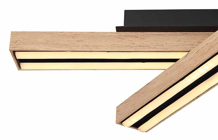 Ländliche schwarze Deckenlampe mit Balken Globo Doro – Bild 4