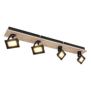 ländlicher-4-flammiger-drehbarer-spot-braun/schwarz-globo-joya-56247-4b