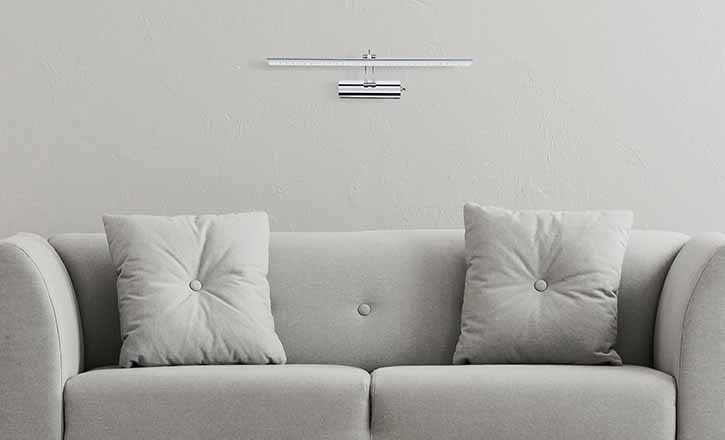 Längliche Chrom-Wandleuchte mit Akzentlicht L Globo Picture I – Bild 2