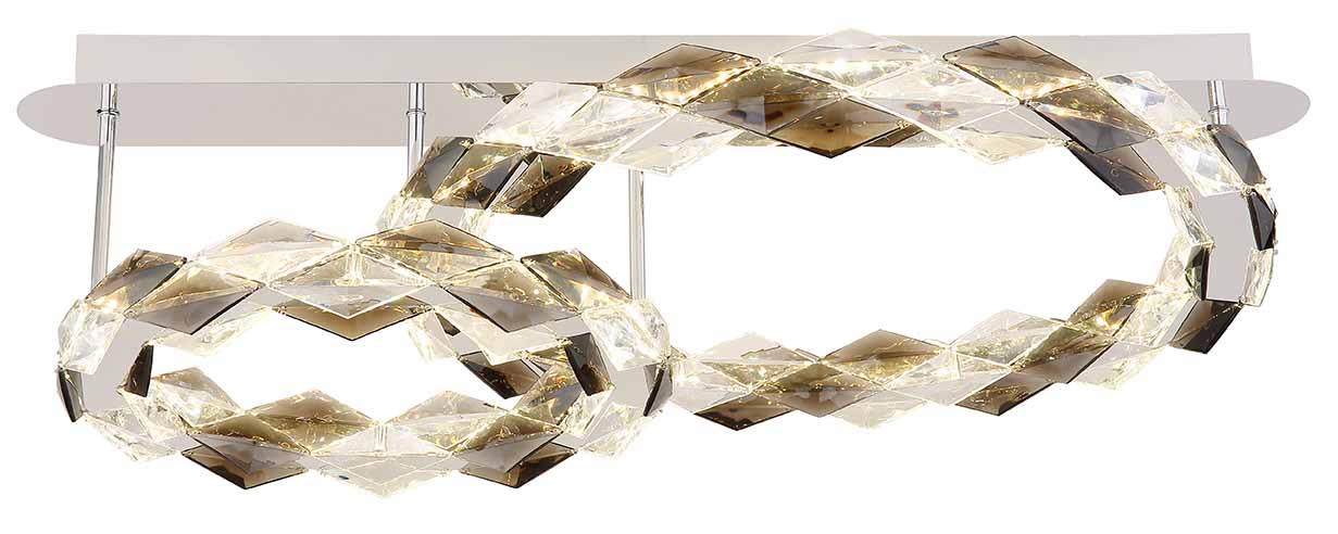 Langgestreckte geflochtene Deckenlampe Chrom/Rauchgrau Globo Karilion – Bild 2