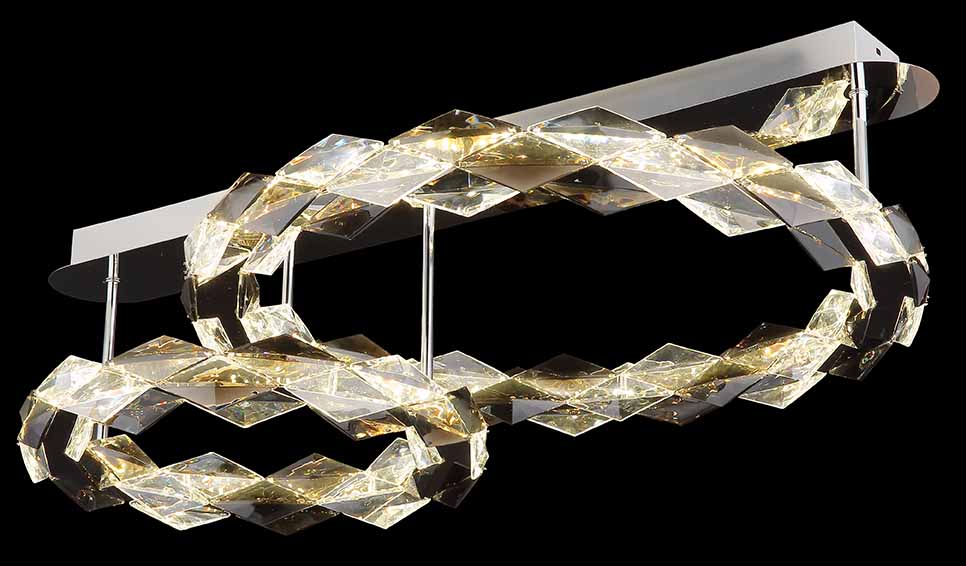 Langgestreckte geflochtene Deckenlampe Chrom/Rauchgrau Globo Karilion – Bild 3