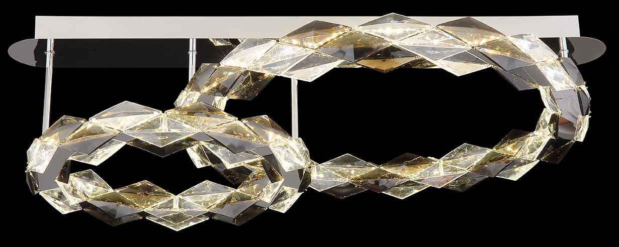 Langgestreckte geflochtene Deckenlampe Chrom/Rauchgrau Globo Karilion – Bild 4