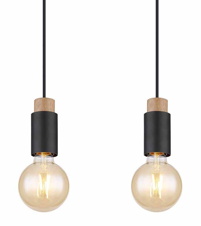 Minimalistische 4-Licht Hängelampe schwarz Globo Matti – Bild 3