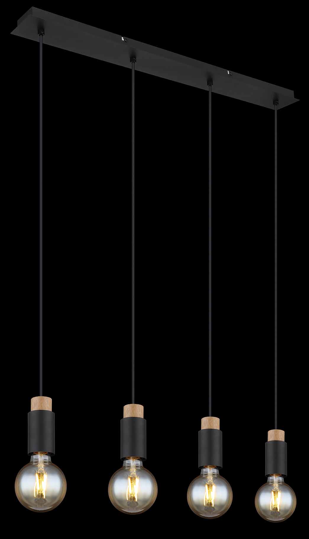 Minimalistische 4-Licht Hängelampe schwarz Globo Matti – Bild 4