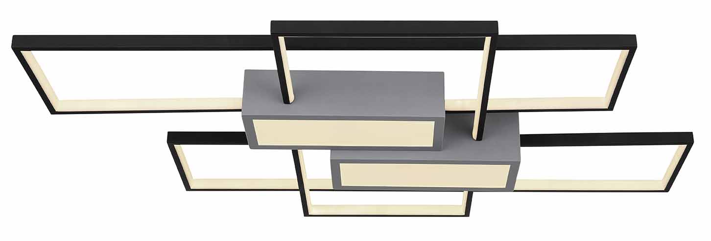 Moderne eckige Deckenlampe Schwarz Globo Aigina – Bild 2