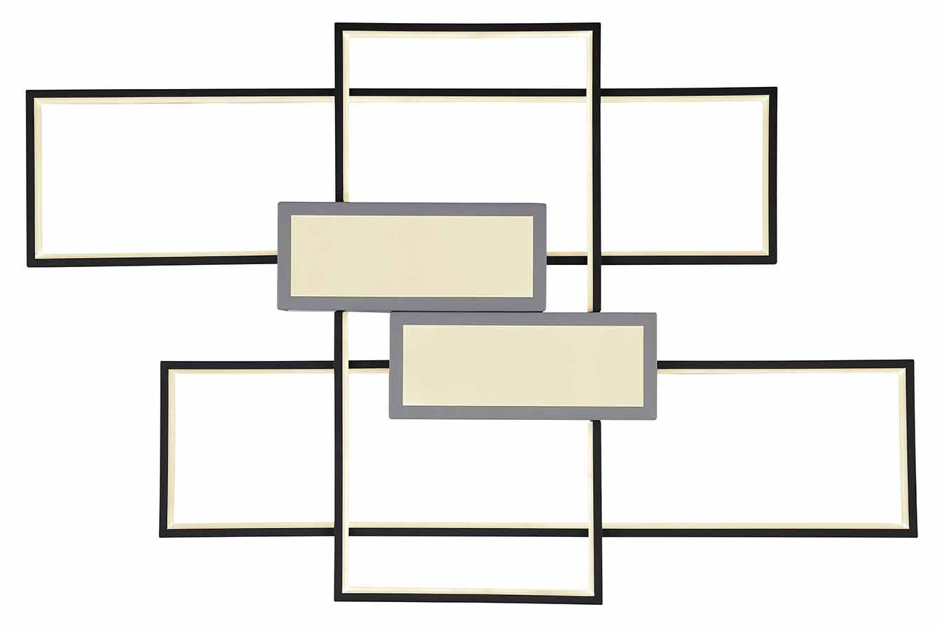 Moderne eckige Deckenlampe Schwarz Globo Aigina – Bild 3