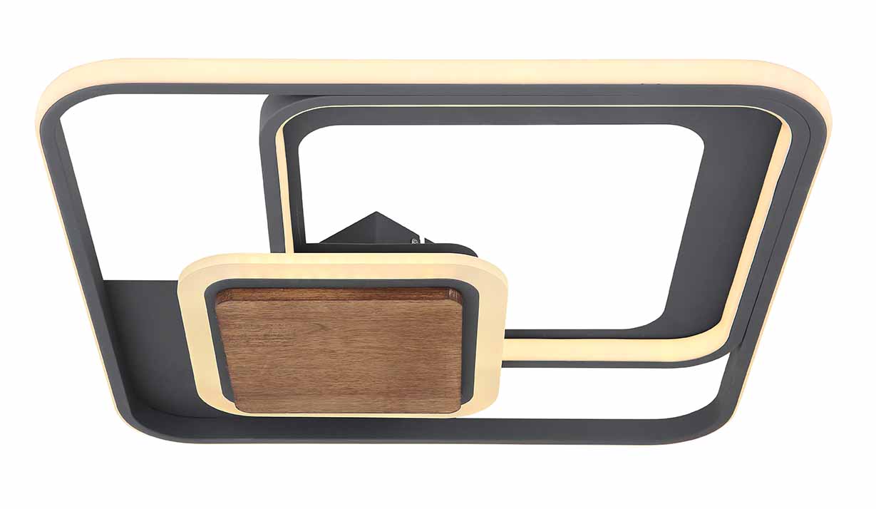 Moderne graue quadratische Deckenlampe Globo Nirra – Bild 2