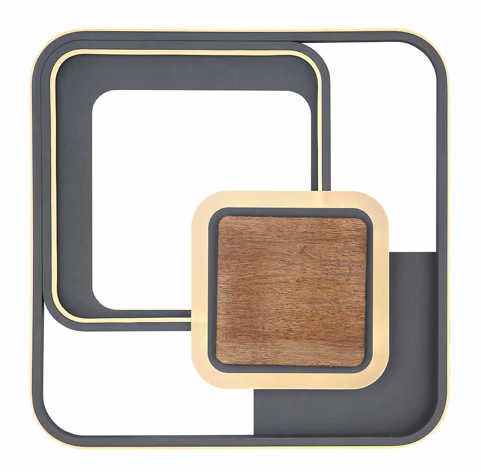 Moderne graue quadratische Deckenlampe Globo Nirra – Bild 3