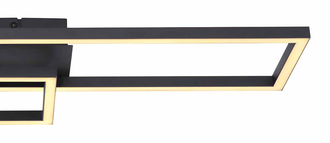 Moderne langgestreckte schwarze Deckenlampe Globo Tatjana – Bild 4