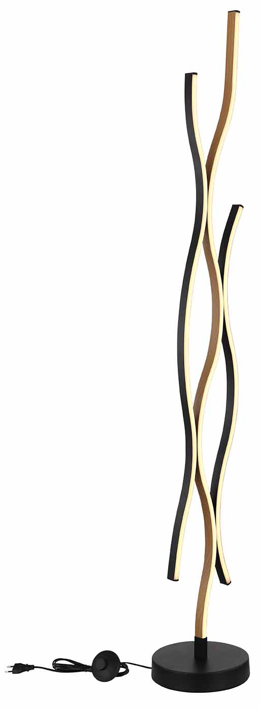 Moderne schwarze Bodenlampe lang Globo Geronimo – Bild 3