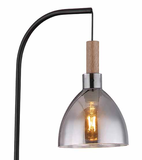 Moderne schwarze Glas-Metall-Stehlampe Globo Mattea – Bild 2