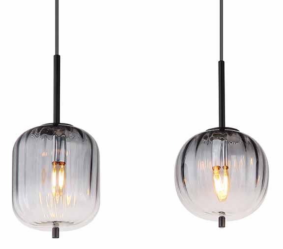 Moderne schwarze Hängelampe Metall Globo Attila – Bild 3