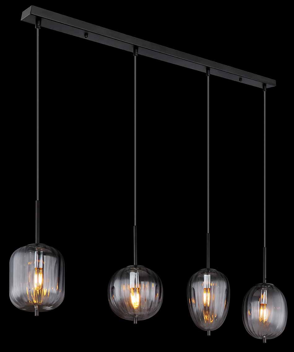 Moderne schwarze Hängelampe Metall Globo Attila – Bild 4