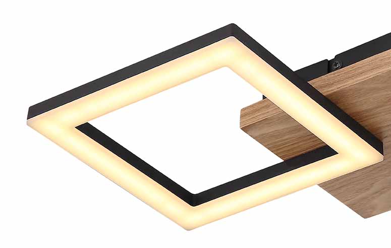 Moderne schwarze Holz-Deckenlampe Globo Kerry – Bild 4
