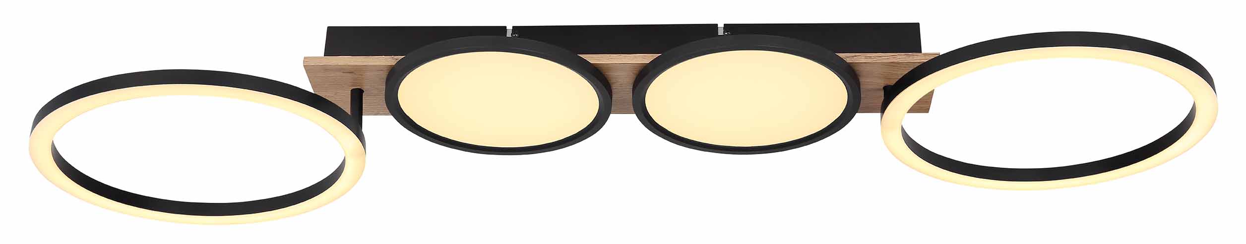 Moderne schwarze Kreis-Deckenlampe Globo Bossy – Bild 2